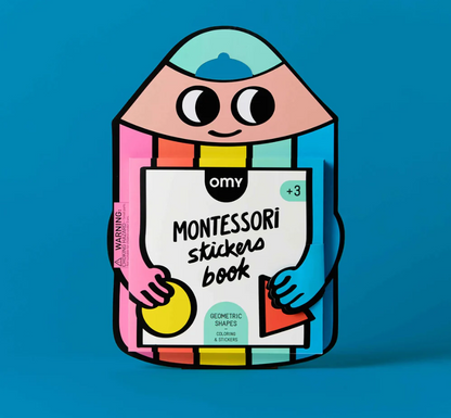 Montessori lipdukų knyga „Geometrinės figūros“