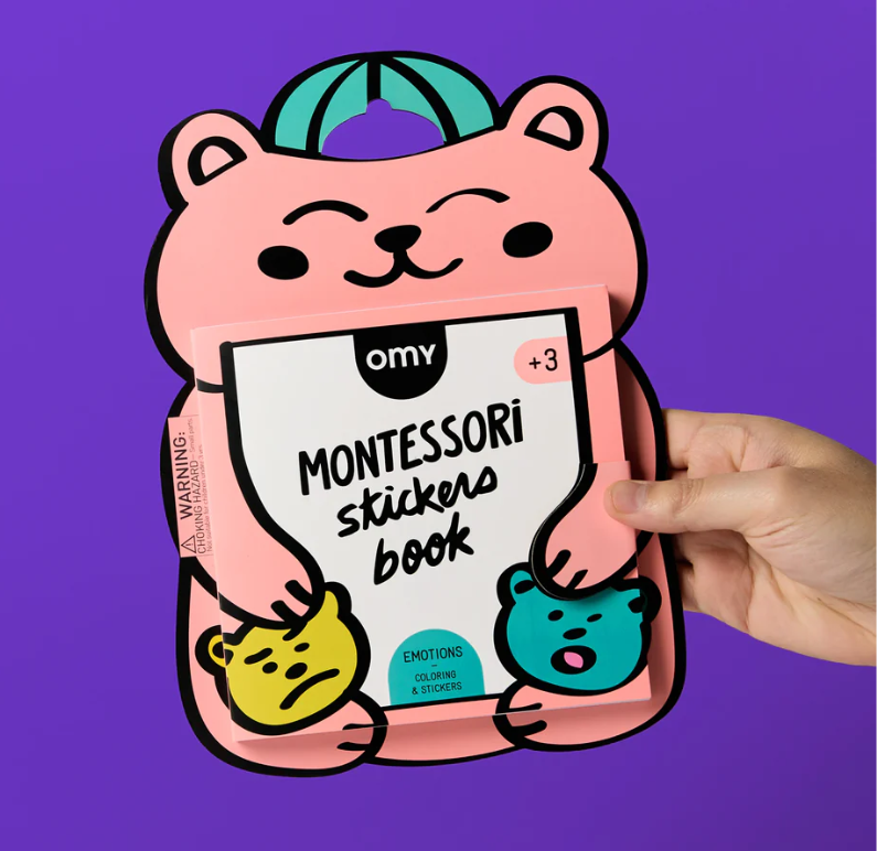 Montessori lipdukų knyga „Emocijos“
