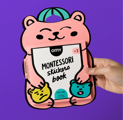 Montessori lipdukų knyga „Emocijos“